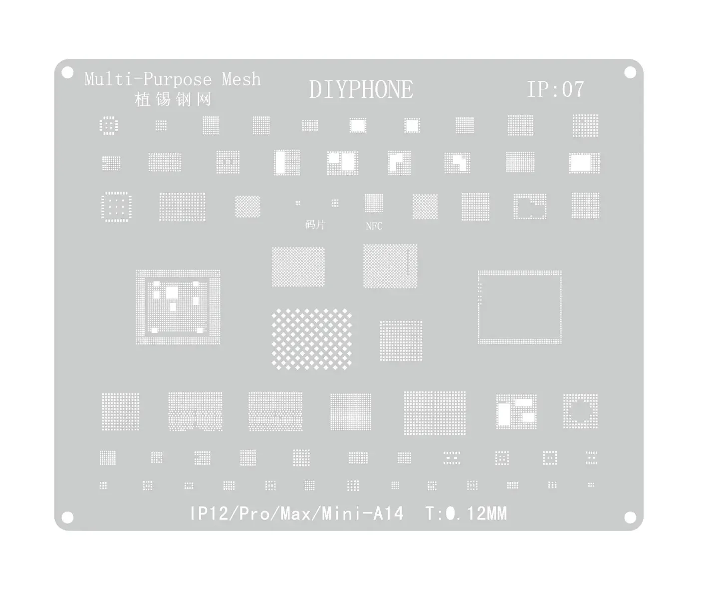 PHONEFIX BGA трафарет для реболлинга iPhone 5 6 7 8 X 11 12 13 14 15 16 материнская плата процессор