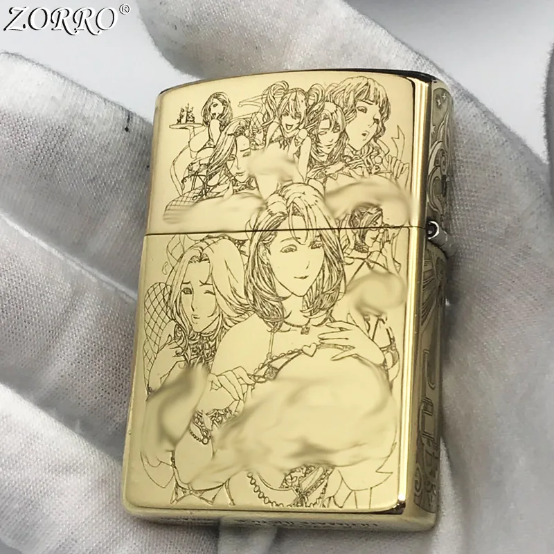 

Zorro Pure Copper Fourth Generation Weaving Field Beauty Kerosene Windproof Lighter Oxidation Play Boutique Gift