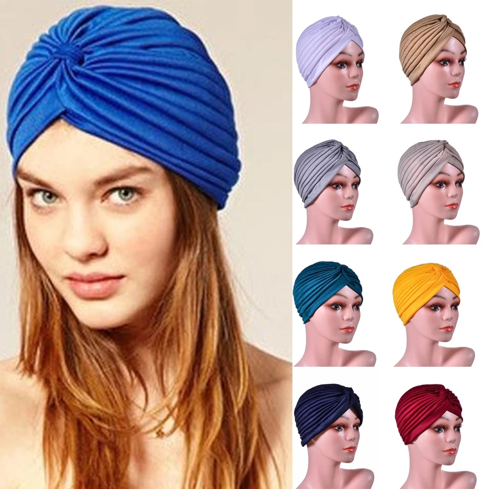 

Women Soft Elastic Jersey Inner Hijabs Solid Color Easy Cap Muslim Turban Headwrap Chemo Hats Islamic Headband Sports Yoga Cap