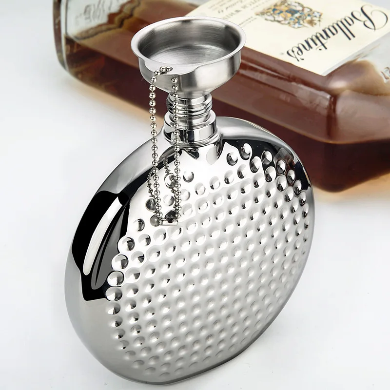 

6 oz Hip Flask Set 304 Stainless Steel Round Drinking Cup Portable Metal Hip Flask With Funnel for Whiskey Liquor Wine