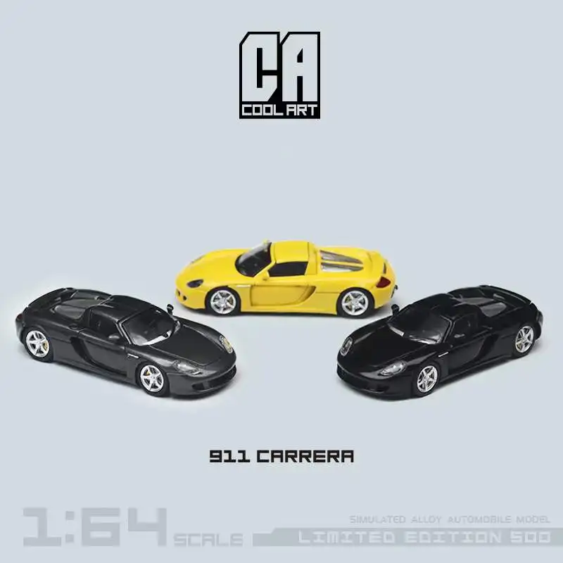 

PreSale Cool ART 1:64 911 carrera Коллекционная Миниатюрная модель желтого/серого/черного цвета, ограниченная серия