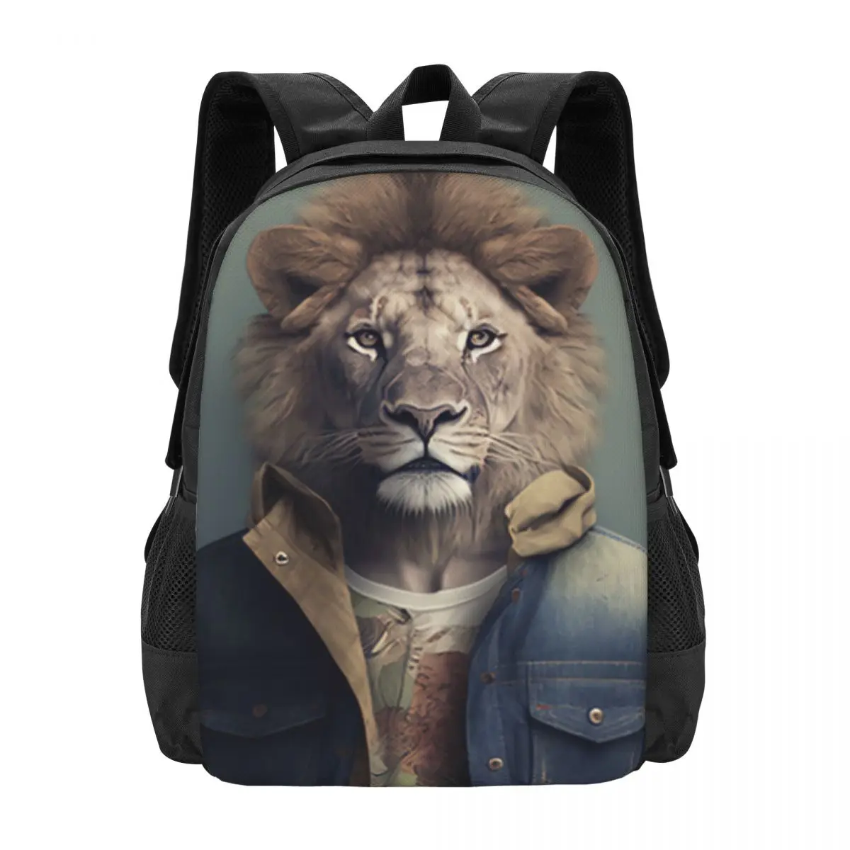 

Lion Backpack Student Unisex Amazing Portraits Breathable Backpacks Polyester Kawaii School Bags University Designer Rucksack