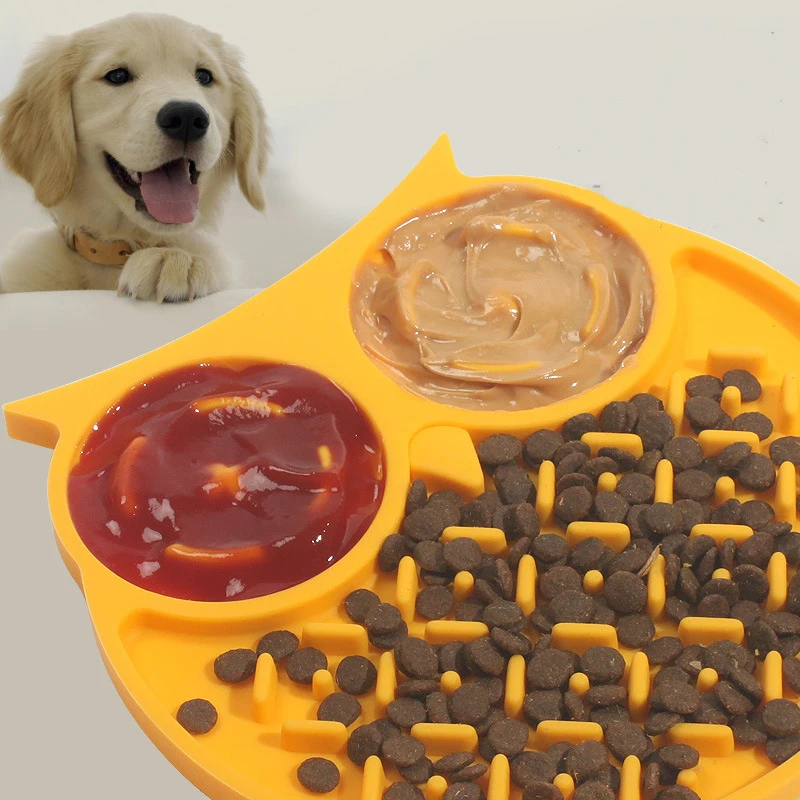 

Pet Anti-tip Bowl Leaky Food Bowl Silicone Cat Bowl Suction Tray Placemat Licking Tray Dog Bowl Pet Toy Frisbee Anti-bite