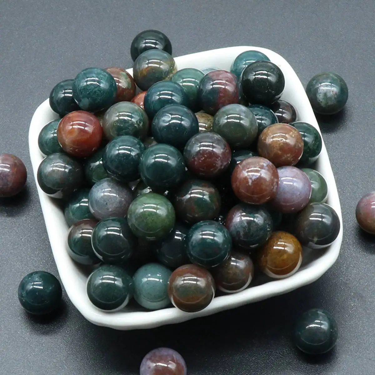 

5PCS 12MM Fancy Jasper Round Beads for Making Jewelry NO-Drilled Hole Healing Energy Natural Cute Stone Crystal Sphere Balls