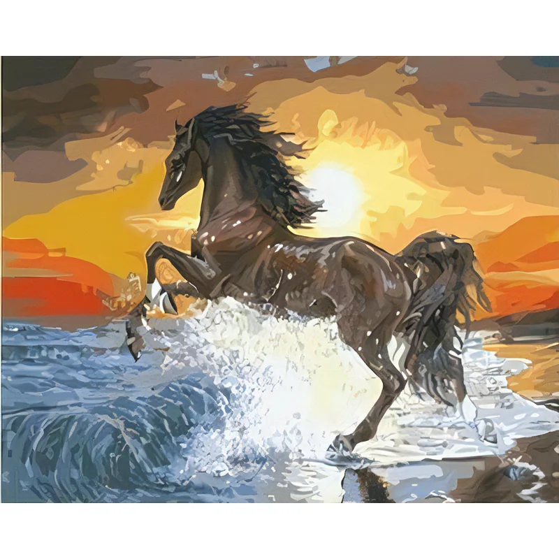 

GATYZTORY Acrylic Paintings By Number Horse DIY Picture With Numbers Home Decoration Frame Unique Gift Wall Art On Canvas