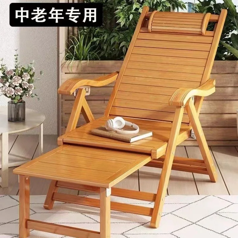 Бамбуковое кресло с откидывающейся спинкой складное для взрослых Siesta отдыха на