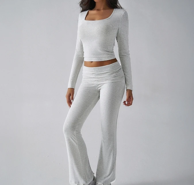 Женский Осенний модный новый комплект из двух предметов повседневный облегающий