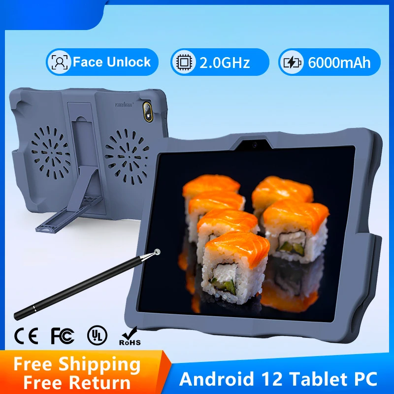 

Android12 6GB RAM 128GB ROM 10.1 Inch MTK6753 Octa Core Mali T720 GPU Tablet WiFi Bluetooth 5.0 1920*1200 FHD Screen Tablet PC