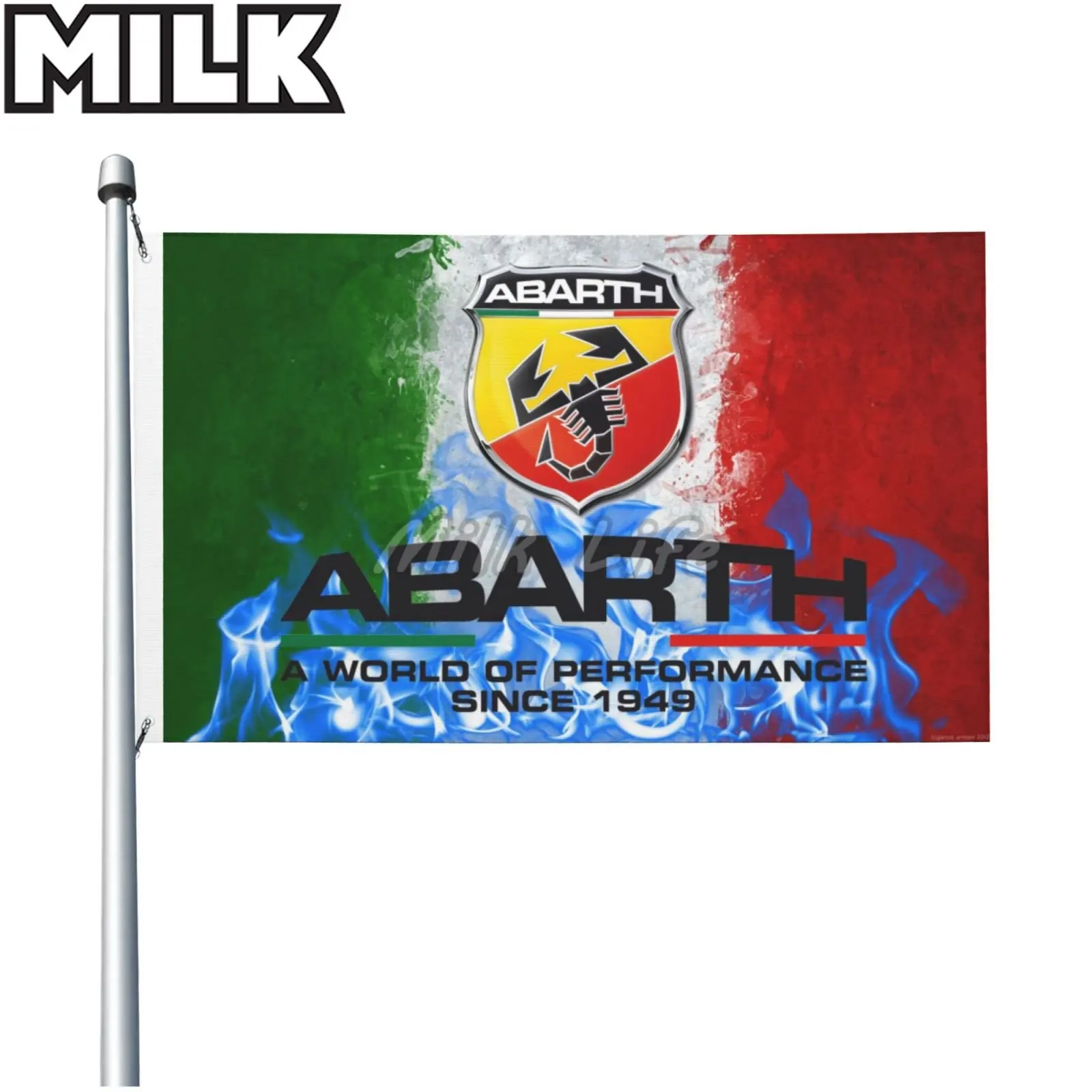 

Double-sided Abarth Car Flag Banner 3x5ft Polyester Flag with Grommet Outdoor and Indoor Banner Flag for Home Room Bar Pub Decor