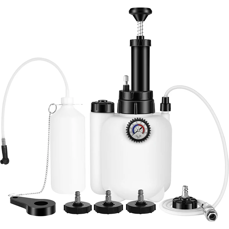 

3л + 1л большой емкости, сменный горшок для тормозного масла, автомобильный инструмент для замены тормозной жидкости, сливной прокачник тормозной жидкости с четырьмя крышками