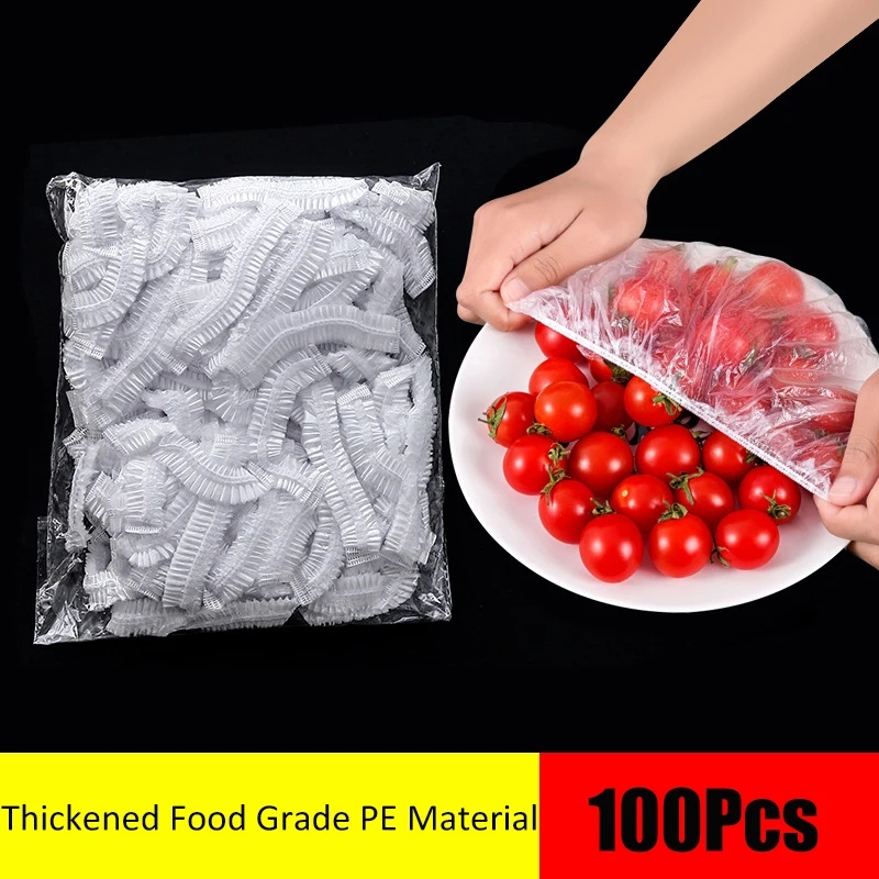 

100/200/300Pcs Disposable Food Cover Saran Wrap Plastic Bags for Dishe Wrap Cling Film Refrigerator Plate Fresh Keeping Bag