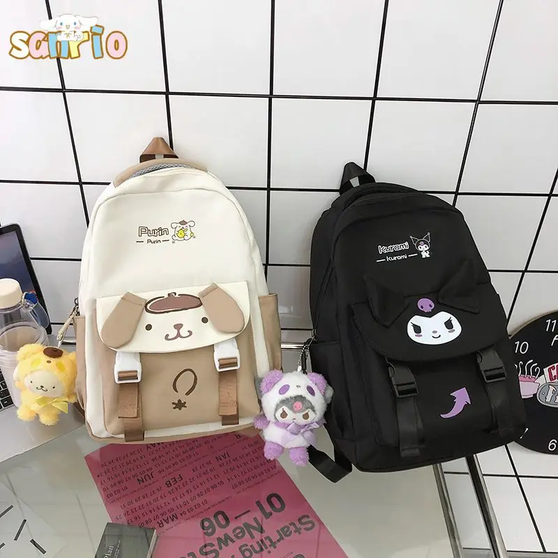 

Sanrio Kuromi Cinnamoroll Cartoon Shoulder Bag My Melody Pom Pom Purin Cute Fashion Schoolbag Anime Schoolchild Birthday Gifts