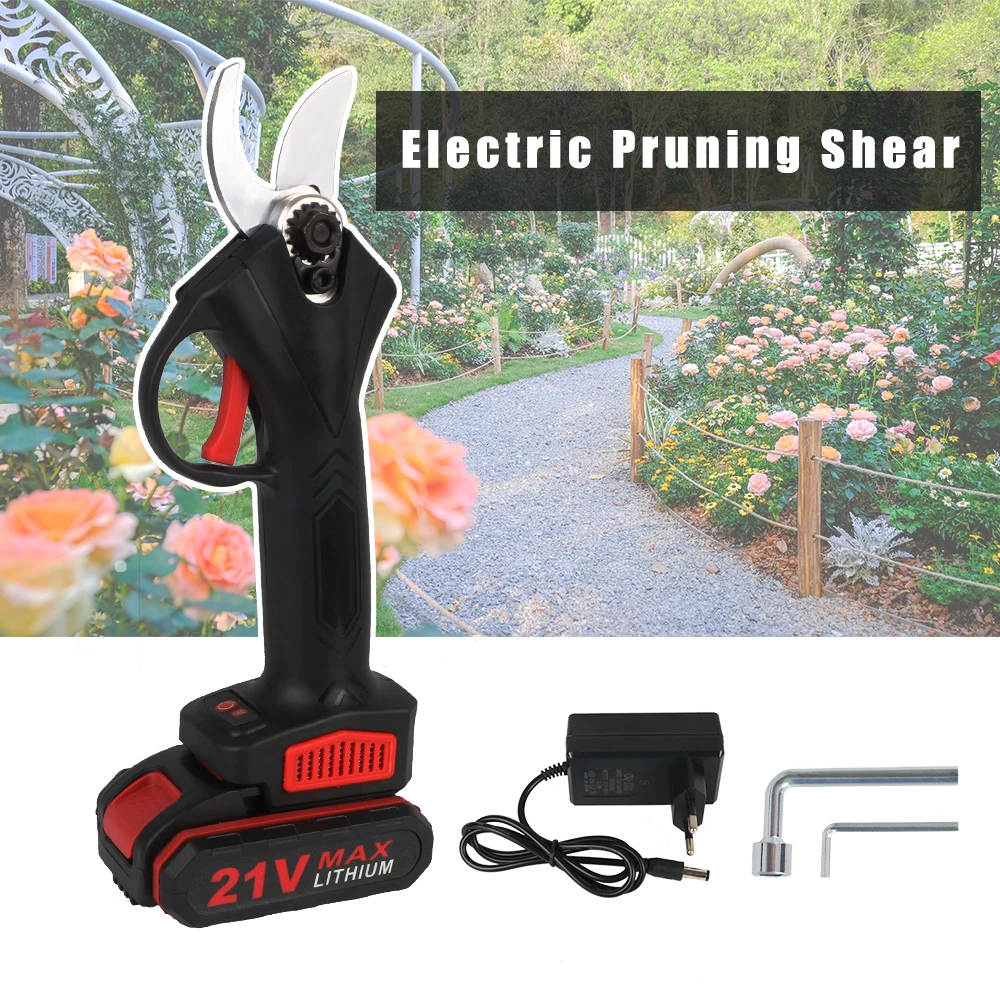 

Tree Branch Pruner Garden Tool With 2 Rechargeable Batteries 30mm Cutting Diameter Cordless Professional Electric Pruning Shears