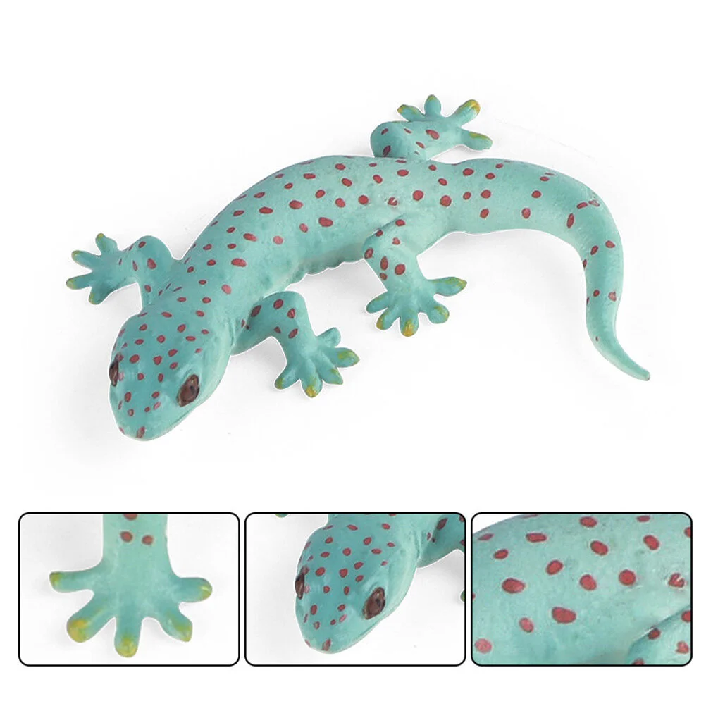

2 Pcs Simulation Gecko Animal Figures Toddler Toy Prank Props Toys Lizard Figurines Desktop Decoration Decorations