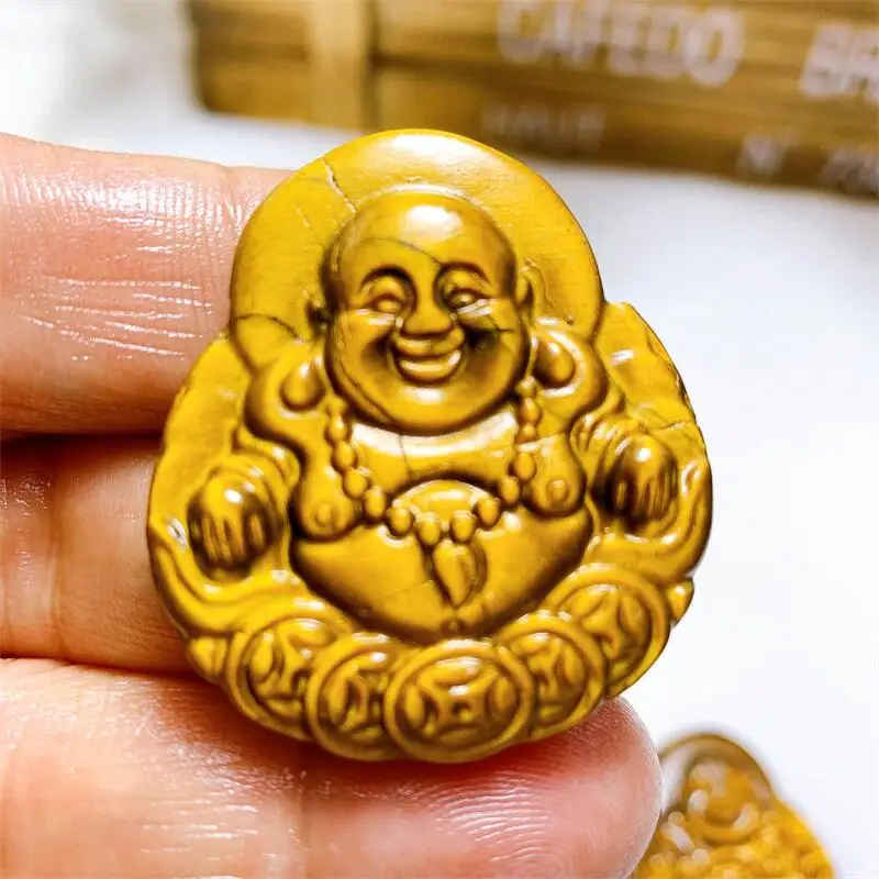 Натуральный камень тигровый глаз подвеска Будды ожерелье фэн-шуй для мужчин и