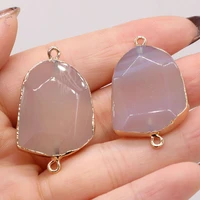 natural stone white agates irregular connector pendant crafts making diy necklace earring jewelry charm gift party decor 22x38mm