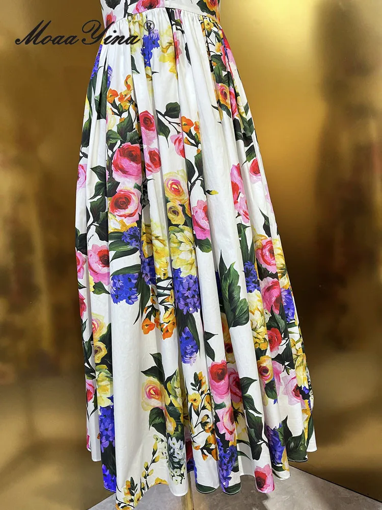 Женское Хлопковое платье с открытой спиной MoaaYina праздничное средней длины