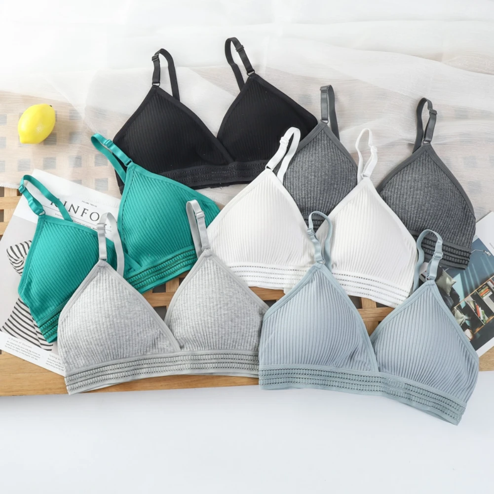 

Women Lace Sexy Bra No Steel Ring Beauty Back Push Up Wrapped Chest Comfort Brassiere Triangle Cup Underwear