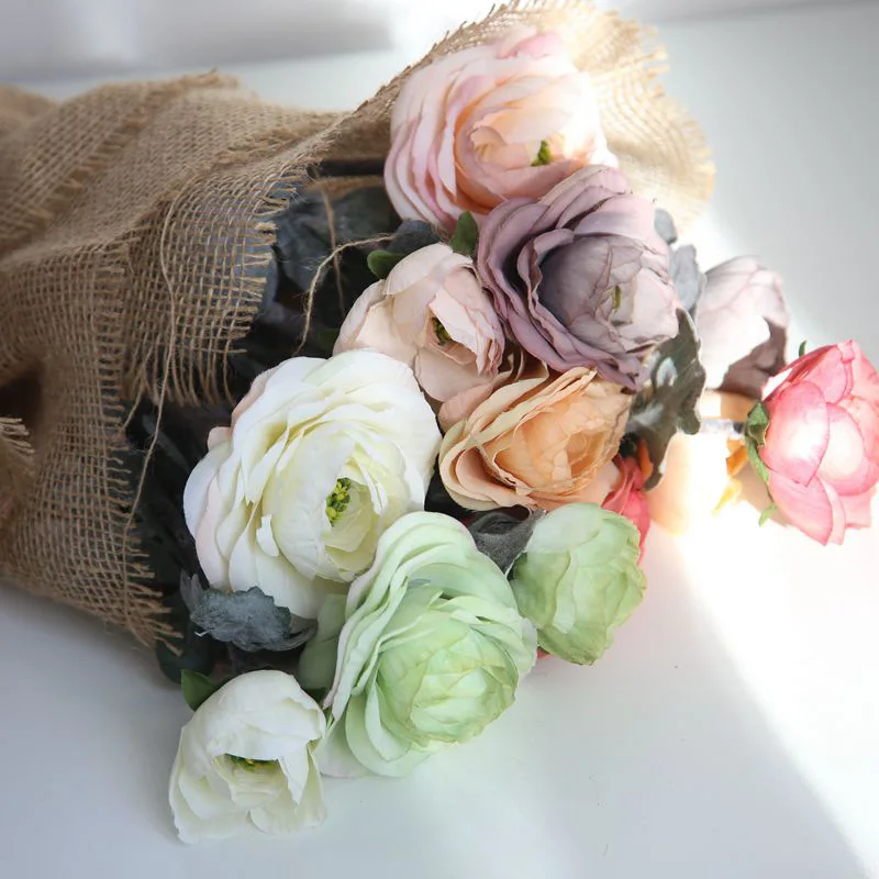 

Artificial Flower Camellia Lotus Single Hand Holding Flowers Wedding Home Decoration Background Flower Wall Photography Scenery