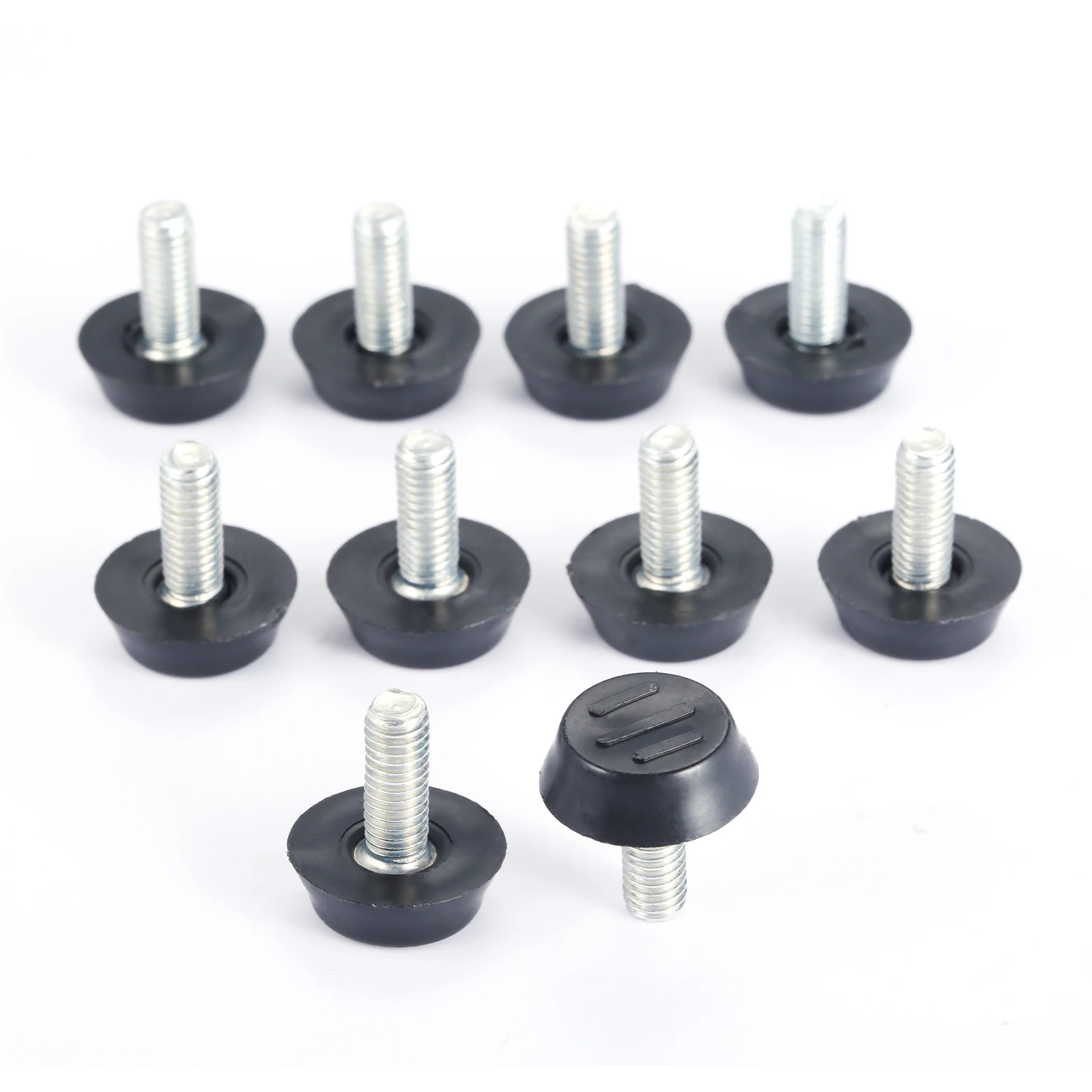 

10 Pcs/lot Home Metal Adjustable M6 M8 Threaded Stem Furniture Table Desk Glide Leg Leveler Leveling Foot Adjuster Pad Screw On