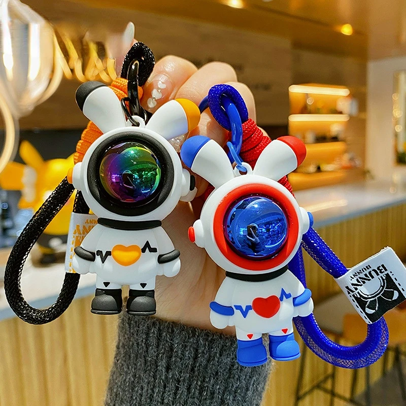 

Trend Cartoon Colorful Universe ECG Rabbit Key Chain Female Exquisite Couple Key Chain Male Car Bag Pendant Haikyuu Keychain