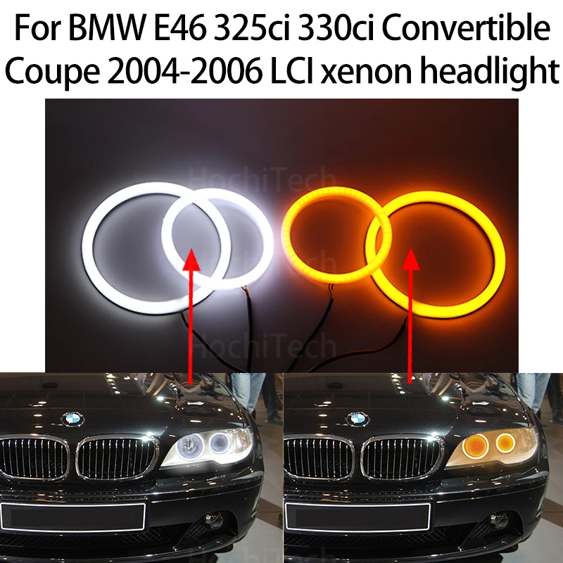 

Switchback Cotton Light LED Angel Eye Dual White Amber for BMW E46 325ci 330ci Convertible Coupe 2004-2006 LCI Xenon Headlight