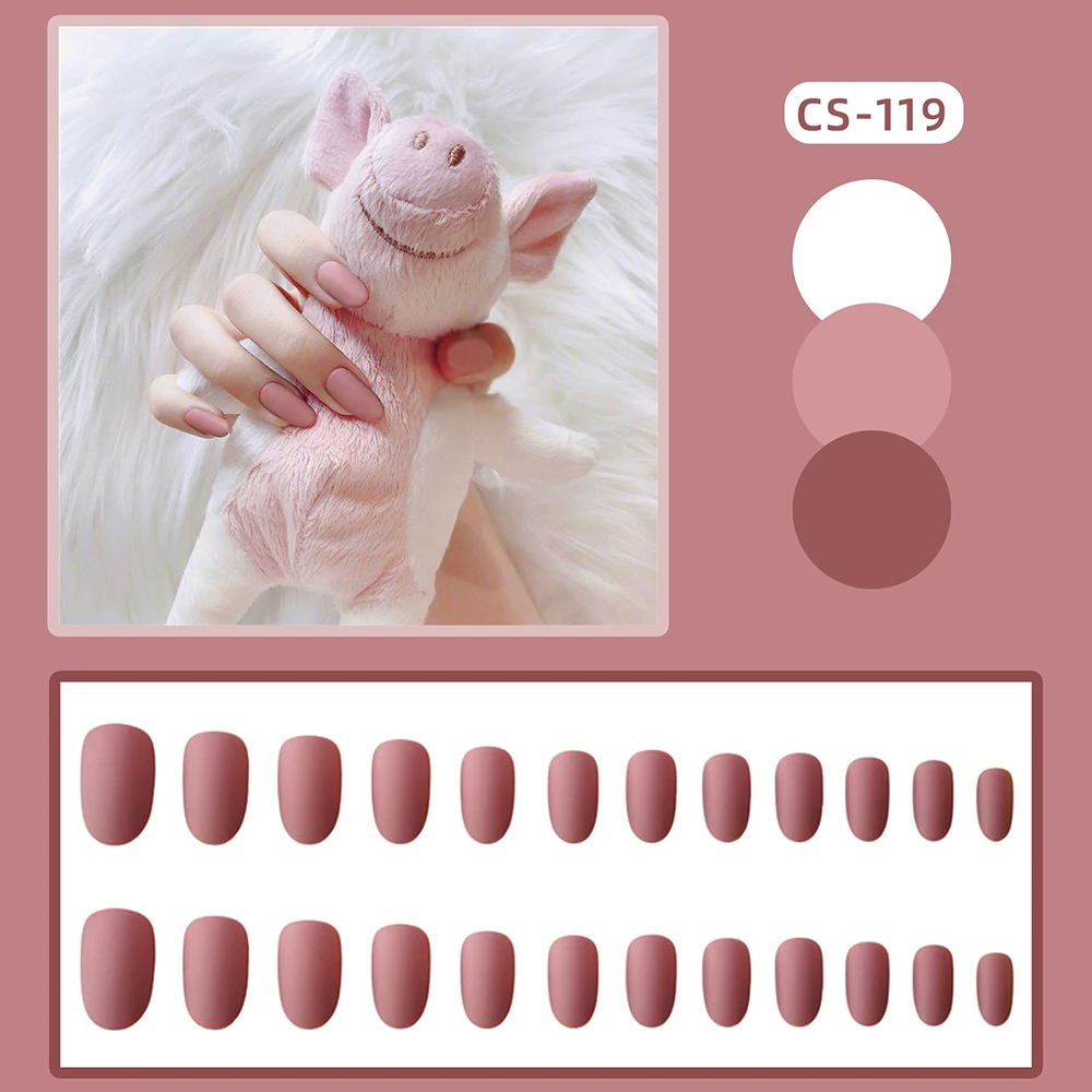 

24 шт. матовые красные грабли для ногтей длинные остроконечные искусственные ногти приятного стиля съемные ногти Экономьте время MH88