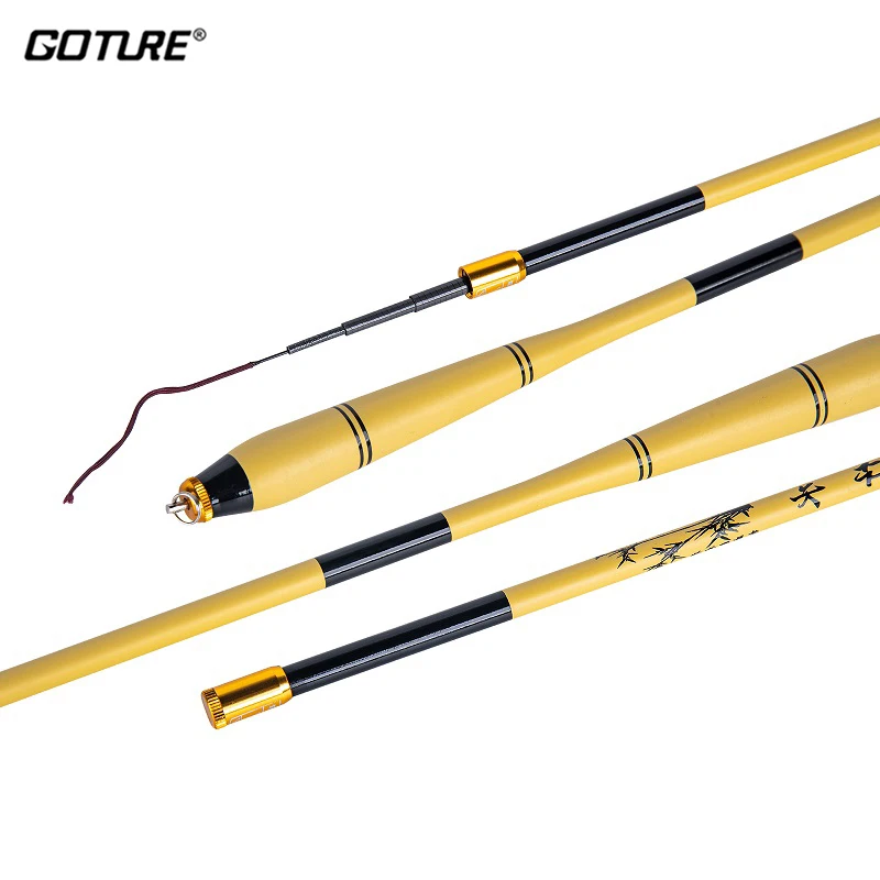 

Goture Carp Fishing Rod Carbon Fiber Mini Ultralight Freshwater Stream Pole Rod Portable Pocket Hard Hand Fishing Rod 1.8m-3.0m