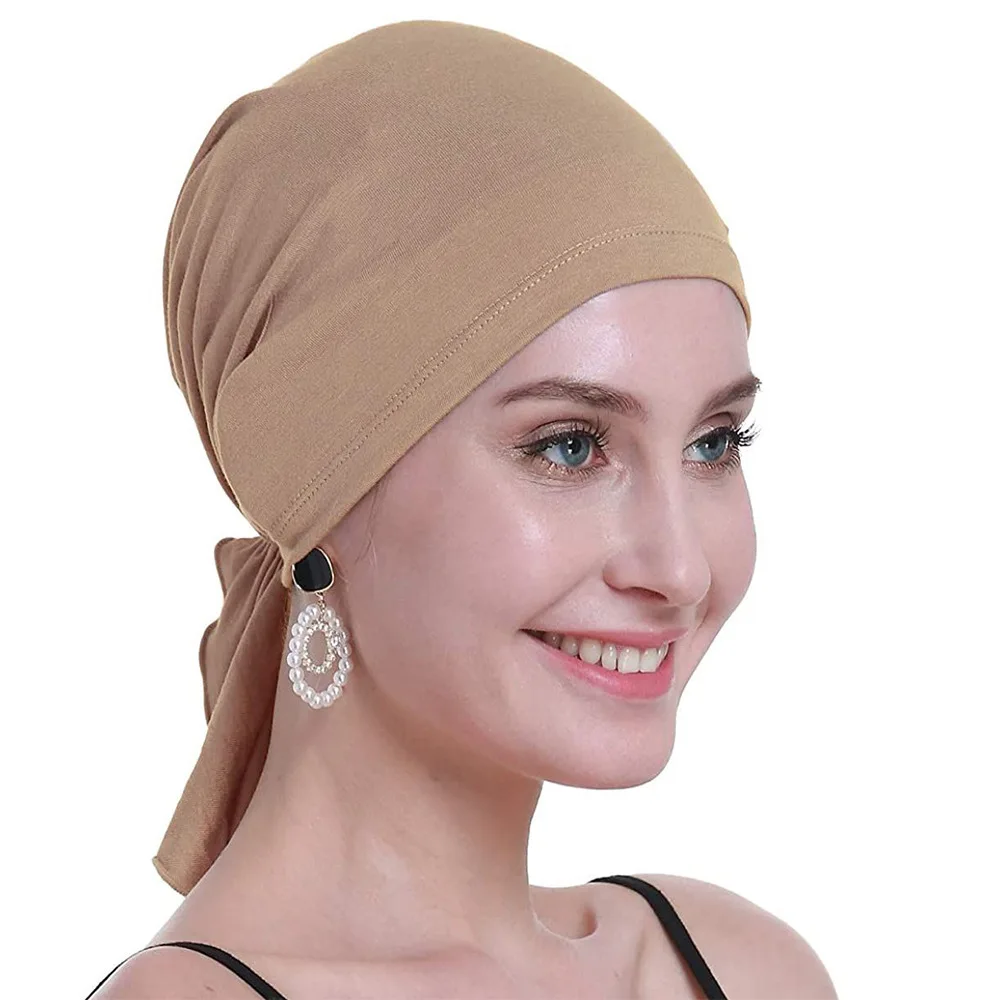 Under Scarf Hijab Cap Women Stretch Under Caps Solid Color Hijab Under Scarf Woman Hijab Cap Unisex Hijab Hats Turbans for Women