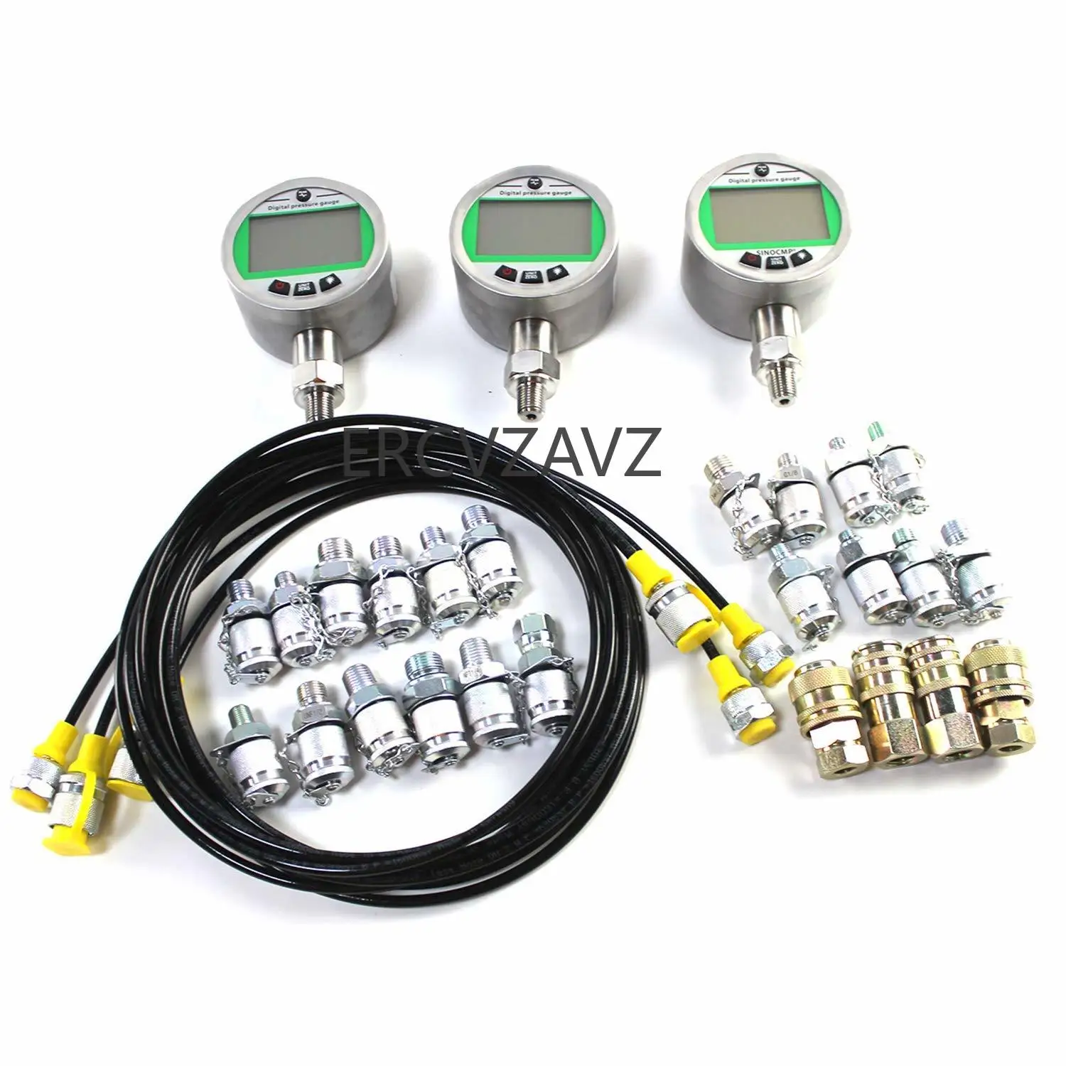 Комплект цифрового манометра 2 шт. 70 МПа 16 манометры 3 тестовых шланга 24 муфты
