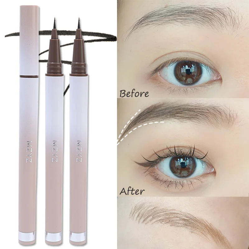 

1PCS Liquid Eyebrow Pencil Ultra Fine Waterproof Lasting Professional Natural Wild Eyebrow Tattoo Pen Lying Silkworm Eyeliner