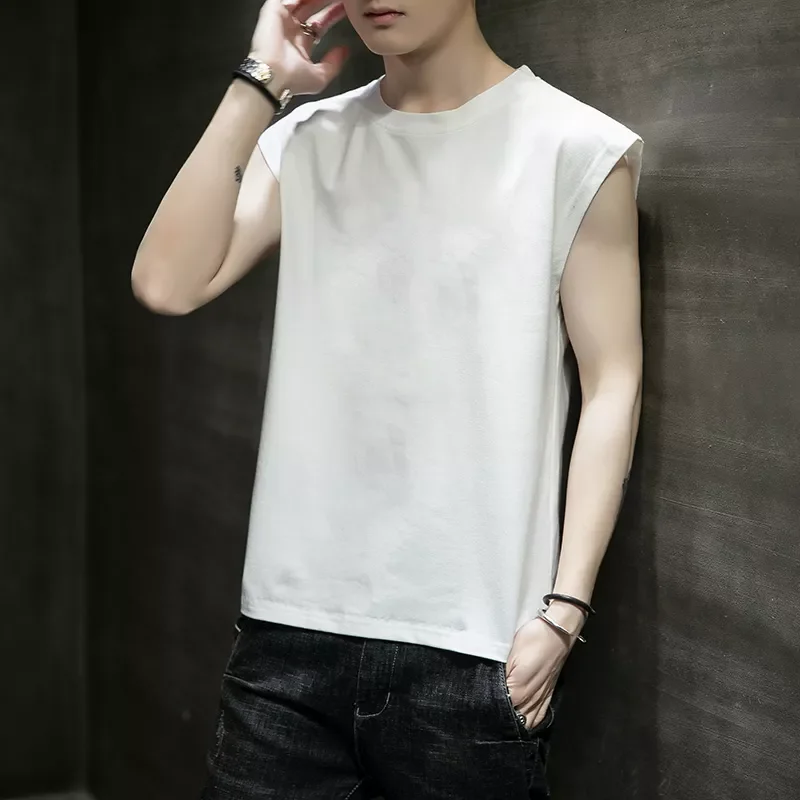 

2022New Tank Top Cotton Sleeveless blouse Casual Vest Men Bodybuilding Bottoming Undershirt Camiseta Sin Mangas Deporte Hombre