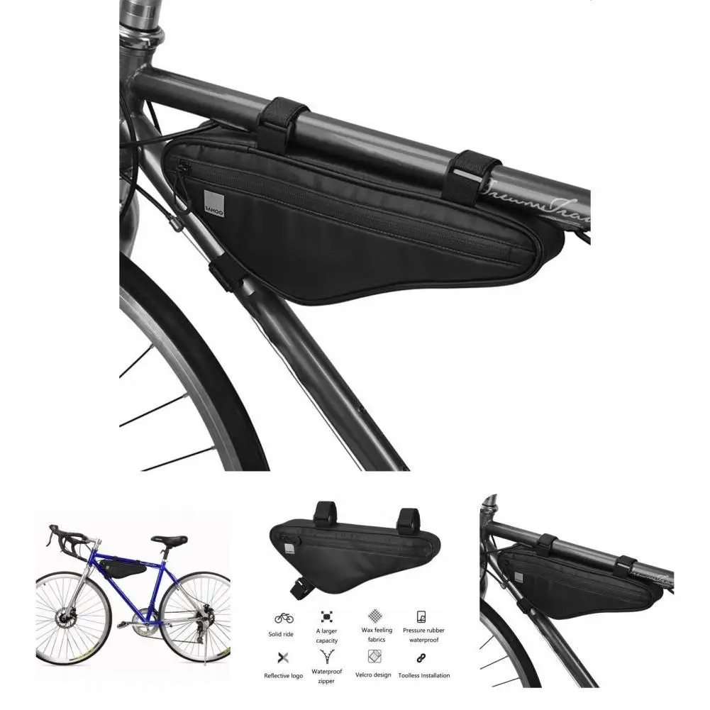 

1L Front Frame Pouch Useful Polyester Good Toughness Shock Absorbing Bicycle Pouch for Road Bicycle Bike Bag Bike Trunk Bag