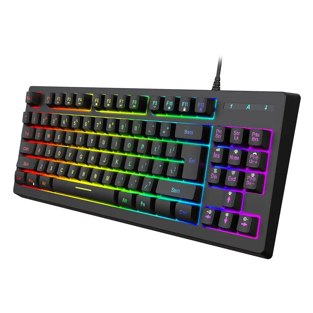 

Игровая клавиатура с проводным управлением, Y200 RGB, цветная подсветка, 87 клавиш, Usb-клавиатура для ноутбука, настольного ПК, планшетов