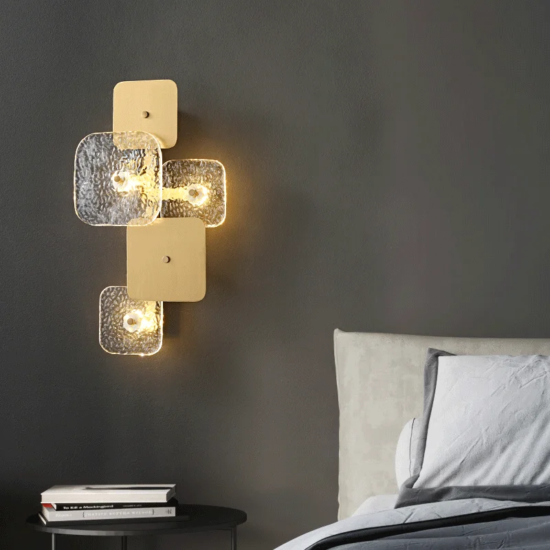 

New Simple Copper Staircase Entrance LED Wall Lamp Loft Lustre Sunset Wall Light Novelty Hallway Lampe Murale Home Accessories