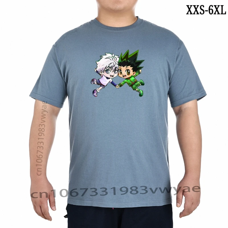Hunter X Cute Gon And Killua Chibi Мужская футболка с принтом крутые топы круглым вырезом
