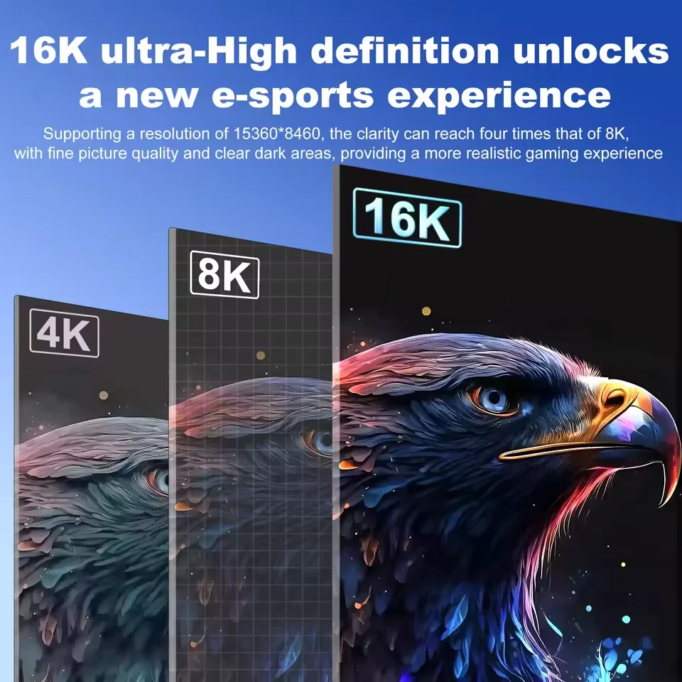 Фото Кабель HDMI 2.2 16K, высокоскоростной плетеный видеокабель 96 Гбит/с, 16K при 30 Гц/60 Гц, 8K при 120 Гц, 4K при 240 Гц, HDR, совместимый с ноутбуком, ТВ, PS5 Switch №2