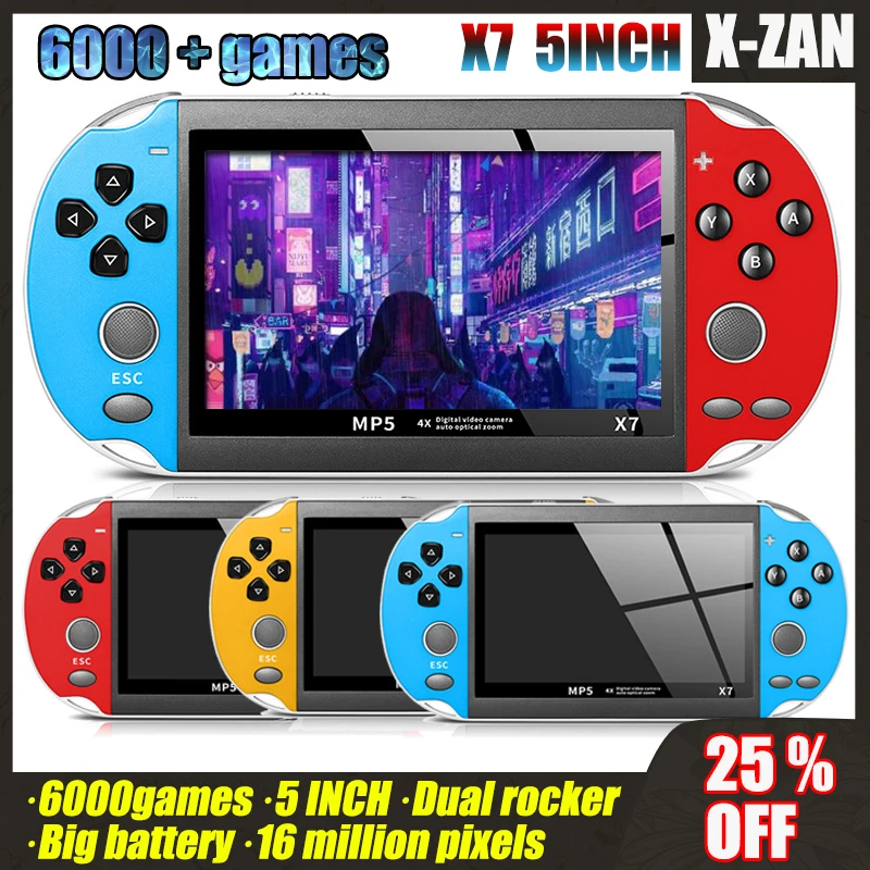 

X7 5INCH Retro Arcade Game Console Portable 8G Handheld Video Game Player Hdmi TV Mini Gaming Consolador 8 16bit Emulator Gifts