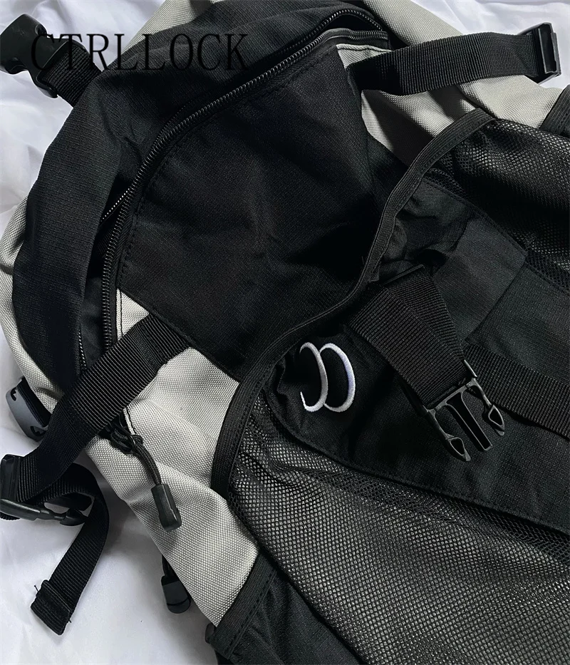 CTRLLOCK шикарный цветной лоскутный Techwear ремни с пряжкой Базовый Рюкзак Черный Серый