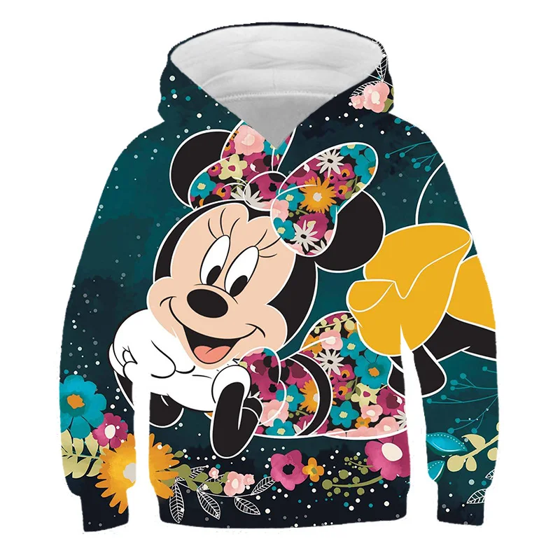 

Girls Mickey Mouses Hoodies Spring Autumn Fashion Long Sleeves Sweatshirts Kids Cartoon Leisure Hooded Tops Costumes 1-14 Years