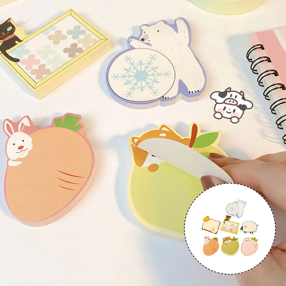 

7pcs Memo Sticker Notes Cartoon Memo Pads Students Stationery Students Memo Notes for Students Home Office Writing