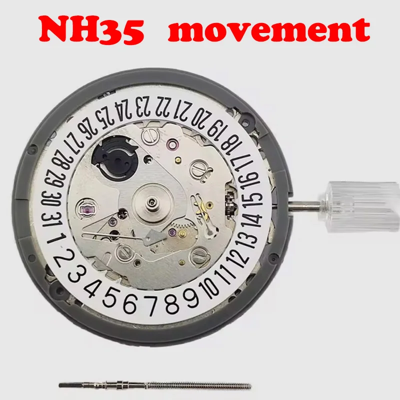 6-очасовая заводная головка белая дата NH35 NH35A автоматический механизм часов