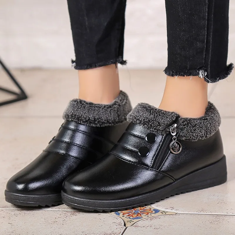 

Женские ботинки на мягкой нескользящей подошве, Зимние Повседневные ботильоны из хлопка, 2022