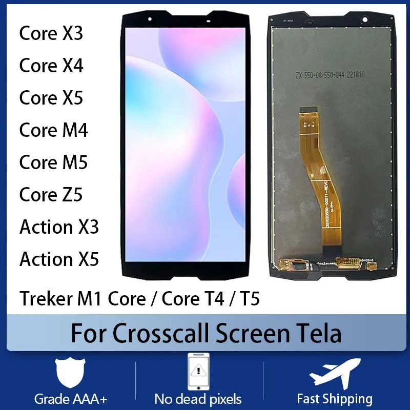 

For Crosscall Core X4 LCD Display X5 M4 M5 Z5 Action X3 X5 Trekker-M1 Core T4 T5 Mobile Phone Screen LCD Touch Screen Digitizer