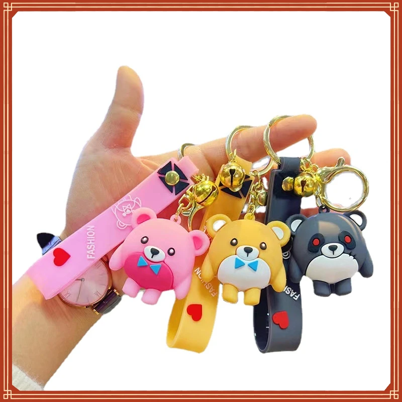 

New Arrival Cartoon Egg Cub Party Cub Bear Keychain Pendant 3D Stereo Cute Doll Ornament Small Gift Key Female Bag Pendant