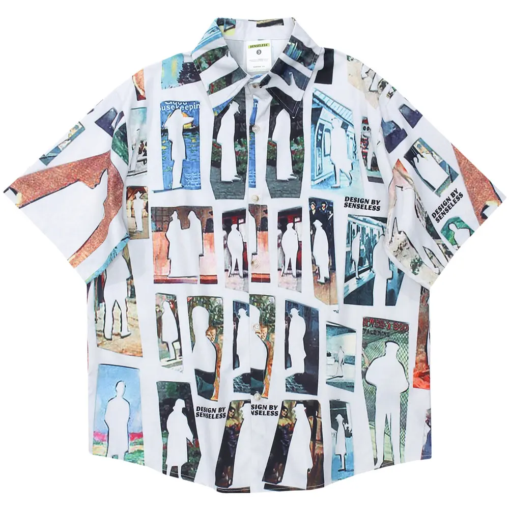 

T Shirt for Men Humans Painting Digital Print Men Clothing 2022 Cotton Casual Streetwear Summer Blouses Oversized Men's Shirt