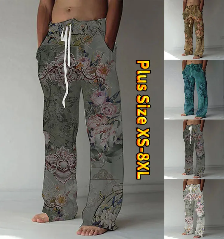 

2023 Men's Loose Pants New Straight Wide Leg Pants Street Casual Summer Loose Pants Men's Fashionable Breathable Hip-hop Pants