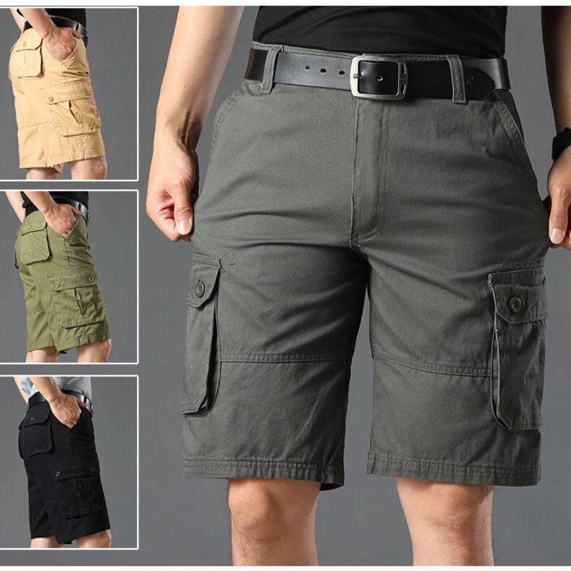 

2022 New Men Summer Cargo Shorts Military Tactical Outdoor Multi-Pocket Joggers Shorts Men Casual Cotton Loose Work Pants Men