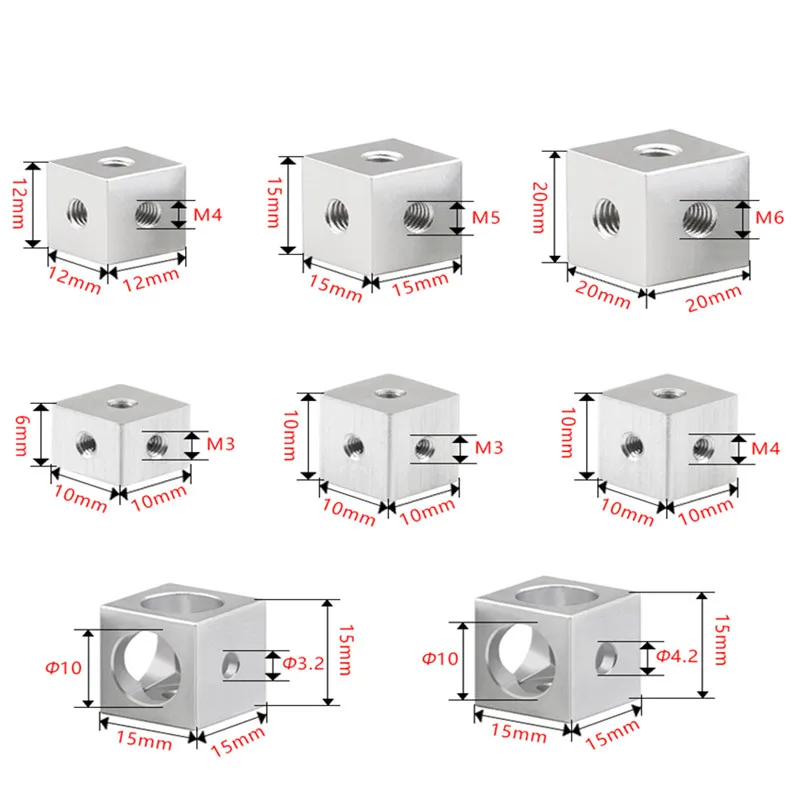 Шестигранная гайка 10x10x6/10 мм M3M4M5M6 винт кубическая трехсторонний фиксированный
