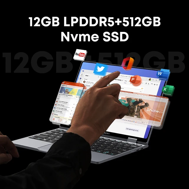 CHUWI MiniBook X Laptop Tablet 2 In 1 Intel N100 10.51 Inch FHD IPS Screen 12GB LPDDR5 512G SSD Windows 11 Notebook 1200*1920 4